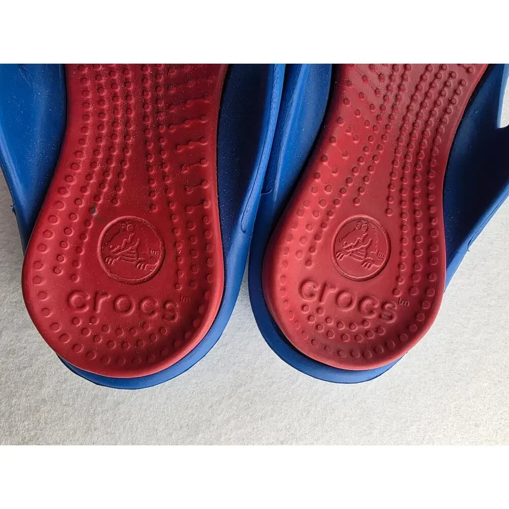 Croc Unisex Men Women Thong Sandal Flip Flop Blue Red Size 8